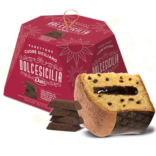 Panettone Dais Sizilianisches Herz Mit Schokoladencreme aus Modica und Schokoladentropfen 750 g von Dolcesicilia