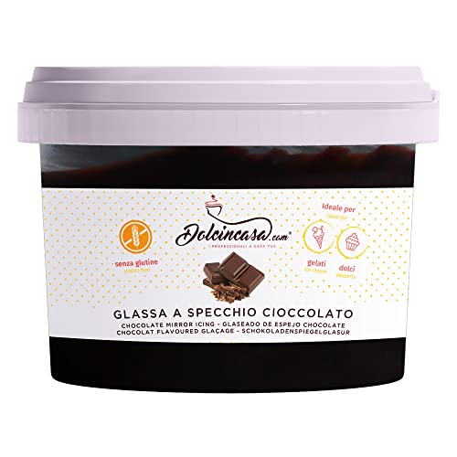 Dolcincasa.com Essbare Schokolade Spiegel Glasur Perfekt für die Dekoration Glasur Zuckerguss Kuchen Gebäck Desserts Ideal für Profis & Anfänger 500gr von Dolcincasa.com