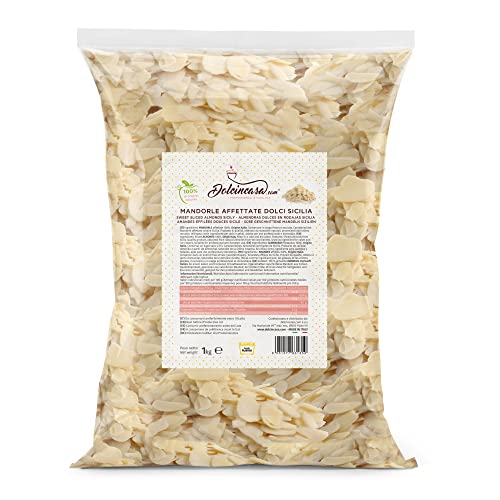 Dolcincasa.com Geschnittene Mandel sizilianischen süßen Nuss Flocken Ideal für gesunde Snacking Kochen oder Backen Süßigkeiten Gebäck Eis Toppings Haus oder professionellen Einsatz 1Kg von Dolcincasa.com