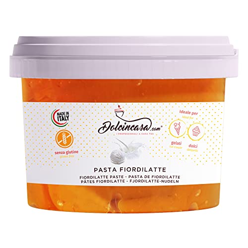 Fiordilatte Pasta Professional Product Halbfertige cremige Paste strohgelb in Farbe für Desserts Eiscreme Gebäck 500gr von Dolcincasa.com