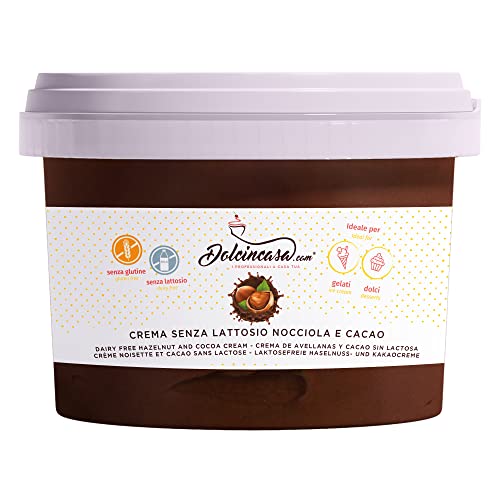 Haselnuss-Kakao-Creme Natürlicher Geschmack Streichfähig Gebrauchsfertig Lecker Weiche Vielseitige Paste für Zuhause oder am Arbeitsplatz Laktose- und Glutenfrei 500g Packung von Dolcincasa.com