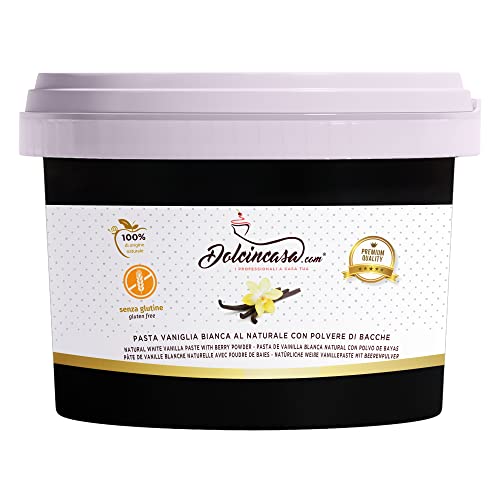 Weißer Vanille-Extrakt mit Vanille-Beerenpulver, hergestellt für Eiscreme, ohne Gluten, 250 g von Dolcincasa.com