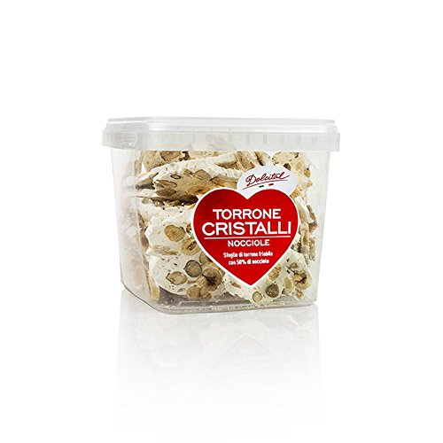 Italienische Torrone Cristalli - Haselnuss, gebrochen, hart, 250g