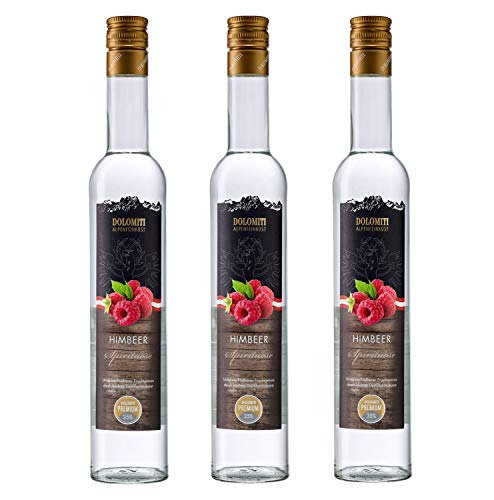 Dolomiti Himbeer Schnaps Premium Spirituose 35% vol. Obstbrände (3 x 0.5 l) von Dolomiti