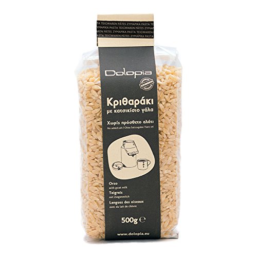 Dolopia - Teigreis mit Ziegenmilch 500g | Orzo, Orzo Pasta, besondere Nudeln, Gourmet Nudeln, Feinkost Nudeln, Gourmet Pasta, Feinkost Pasta, Teigwaren, Delikatess Pasta von Dolopia