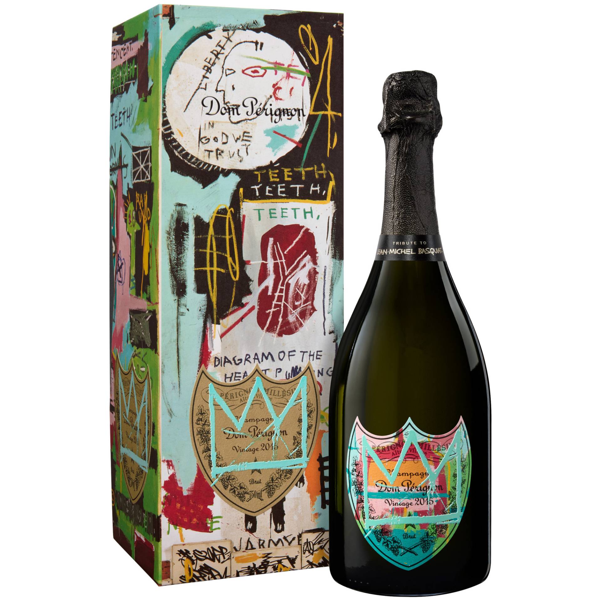 Champagne Dom Pérignon JM Basquiat Special Edition, Brut, Champagne AC, Geschenkverpackung, Champagne, 2015, Schaumwein von Dom Pérignon, 51200 Epernay, France