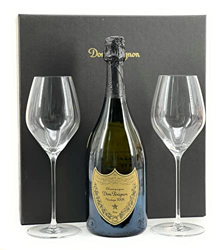 Dom Perignon Vintage 2008 Brut Geschenkset mit 2 Gläsern (1x 0,75l 12,5% Vol) von Dom Pérignon