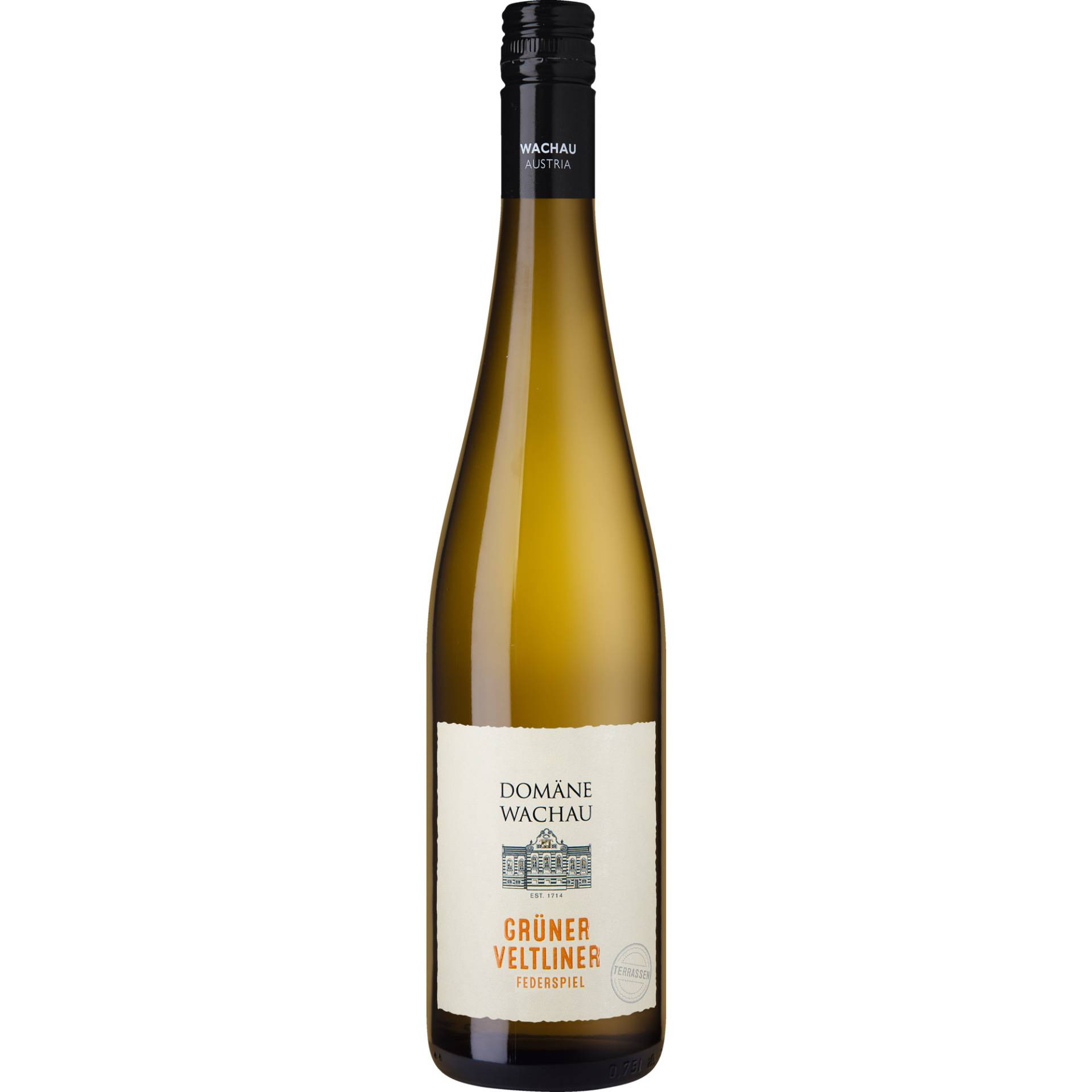 Terrassen Grüner Veltliner Federspiel, Trocken, Wachau DAC, Niederösterreich, 2023, Weißwein von Domäne Wachau eGen, 3601 Dürnstein, Österreich