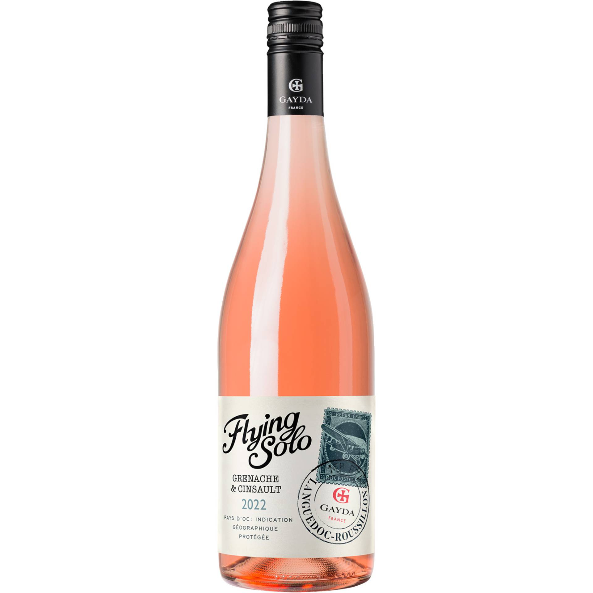 Domaine Gayda Flying Solo Rosé, Pays d'Oc IGP, Languedoc-Roussillon, 2023, Roséwein von Domaine Gayda/ Chemin de Moscou, 11300 Brugairolles, Frankreich