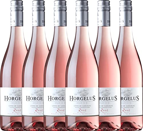 VINELLO 6er Weinpaket Roséwein - Horgelus Rosé IGP 2021 - Domaine Horgelus mit einem VINELLO.weinausgießer | 6 x 0,75 Liter von Domaine Horgelus