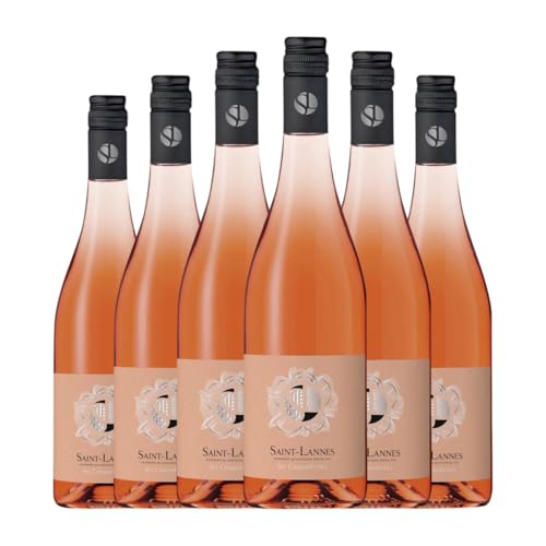 Saint Lannes Les Coquelicots Rosé Merlot Vin de Pays Côtes de Gascogne 75 cl Rosé-Wein (Karton mit 6 Flaschen von 75 cl) von Domaine Saint-Lannes