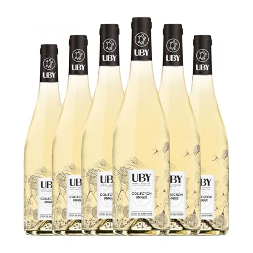 Uby Collection Unique Sauvignon Weiß Vin de Pays Côtes de Gascogne 75 cl Weißwein (Karton mit 6 Flaschen von 75 cl) von Domaine Uby