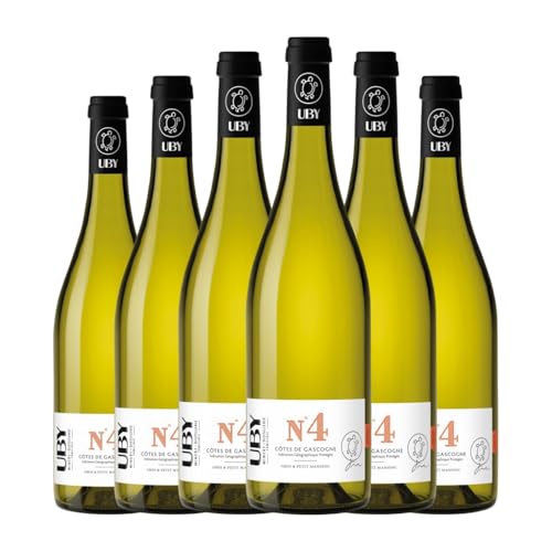 Uby Nº 4 Gros Petit Manseng Sweet Edelsüß Vin de Pays Côtes de Gascogne 75 cl Weißwein (Karton mit 6 Flaschen von 75 cl) von Domaine Uby