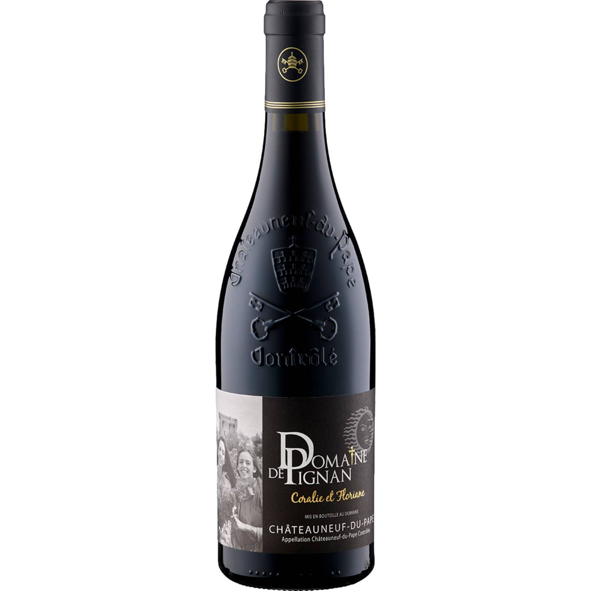 Châteauneuf du Pape Coralie et Floriane, Châteauneuf-du-Pape AOP, Rhône, 2020, Rotwein von Domaine de Pignan, 84230 Châteauneuf du Pape