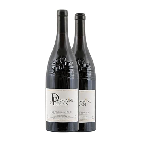 Domaine de Pignan Côtes du Rhône 75 cl Rotwein (Karton mit 2 Flaschen von 75 cl) von Domaine de Pignan