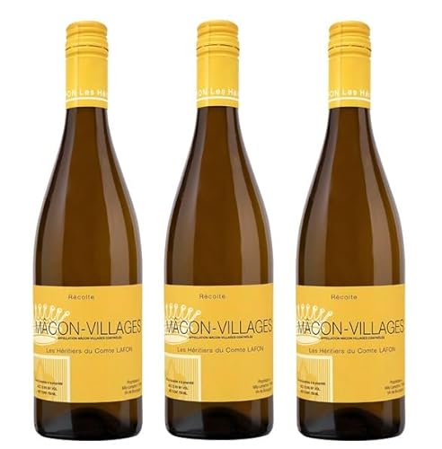 3x 0,75l - 2022er - Les Héritiers du Comte Lafon - Mâcon-Villages A.O.P. - Burgund - Frankreich - Weißwein trocken von Domaine des Comtes Lafon