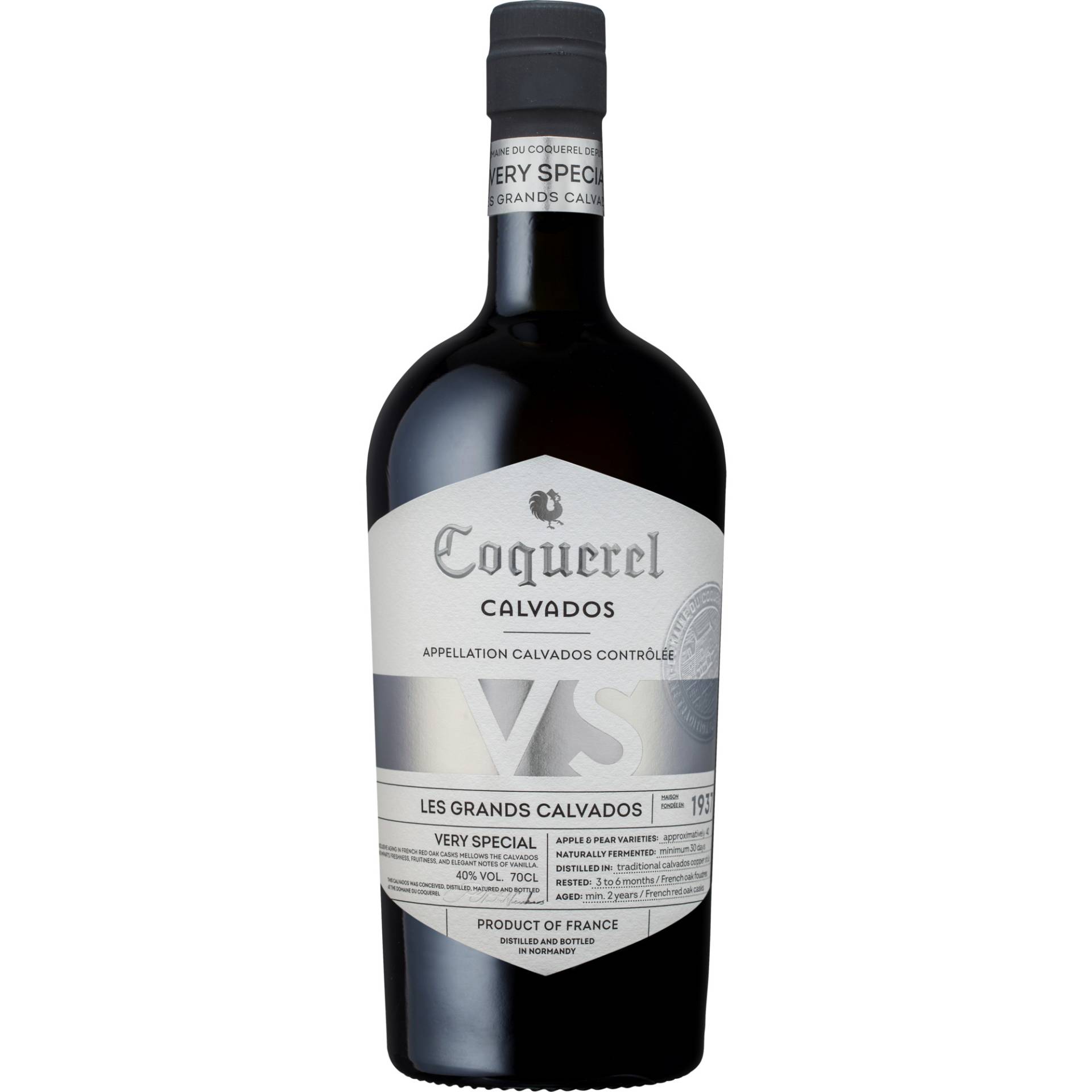 Calvados Domaine du Coquerel VS AOC, Les Grands Calvados, 0,7 L, 40% Vol., Normandie, Spirituosen von Domaine du Coquerel, F-50600 Grandparigny