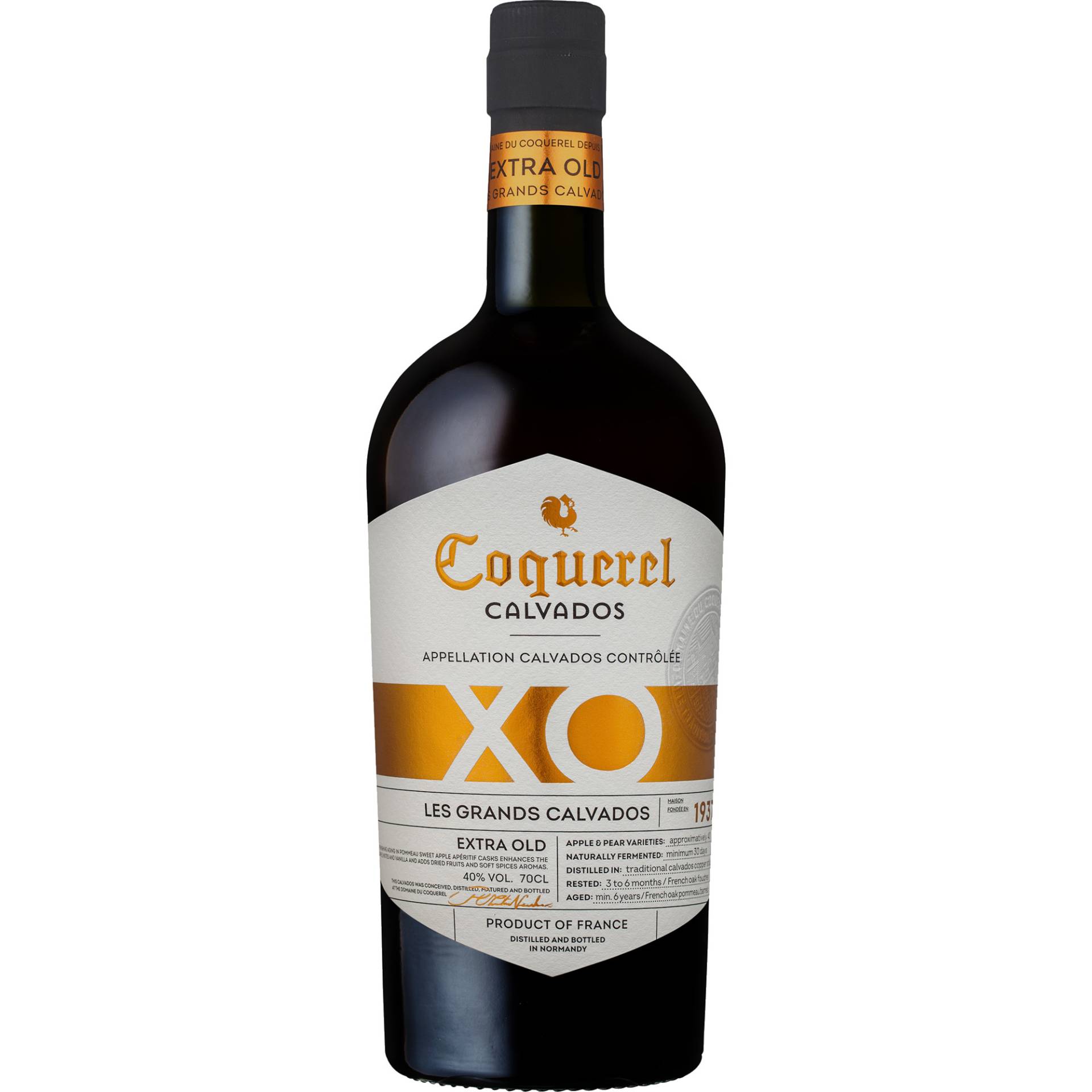 Calvados Domaine du Coquerel XO, 0,7 L, 40% Vol., in Etui, Normandie, Spirituosen von Domaine du Coquerel, F-50600 Grandparigny