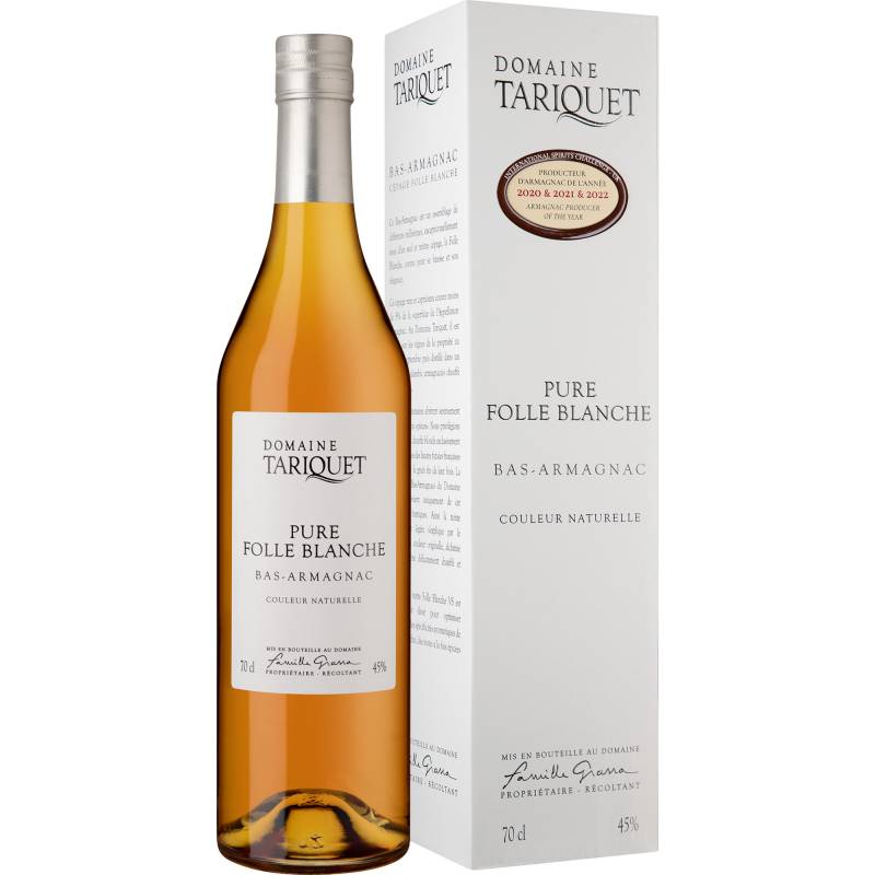 Armagnac Domaine Tariquet Pure Folle Blanche VS, Armagnac AC, 0,7 L, 45% Vol., in Etui, Spirituosen von Domaine du Tariquet - SCV Chateau du Tariquet Propriétaire - Récoltant à Éauze (Gers) - France