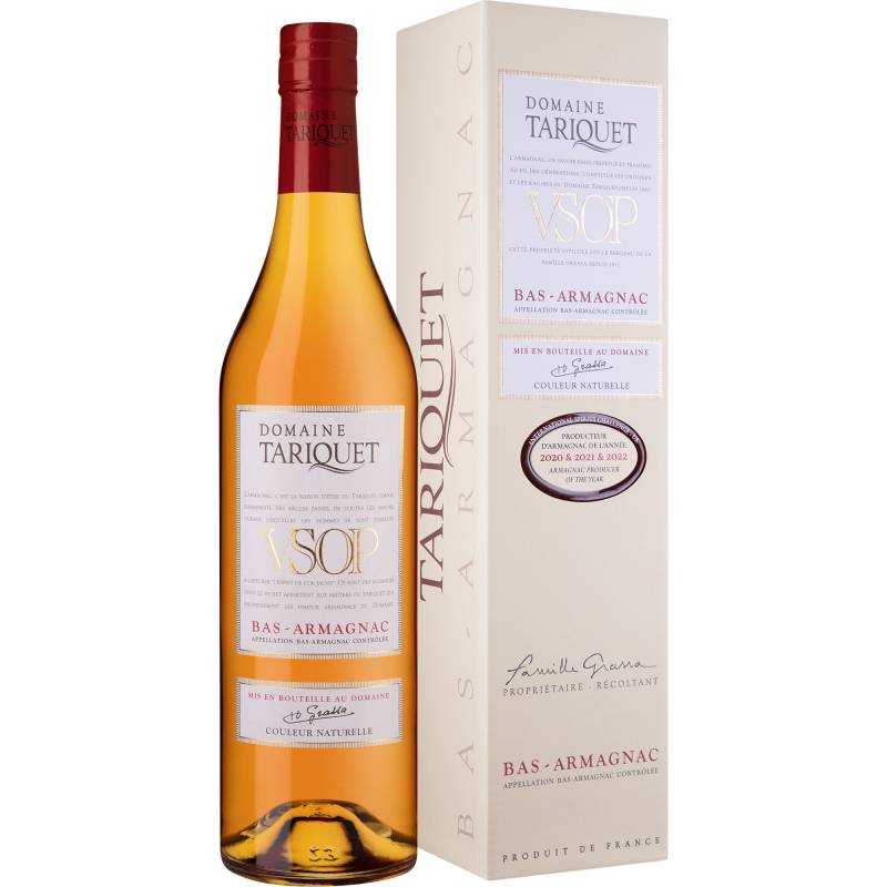 Armagnac Domaine Tariquet VSOP, Armagnac AC, 0,7 L, 40% Vol., in Etui, Südwestfrankreich, Spirituosen von Domaine du Tariquet - SCV Chateau du Tariquet Propriétaire - Récoltant à Éauze (Gers) - France