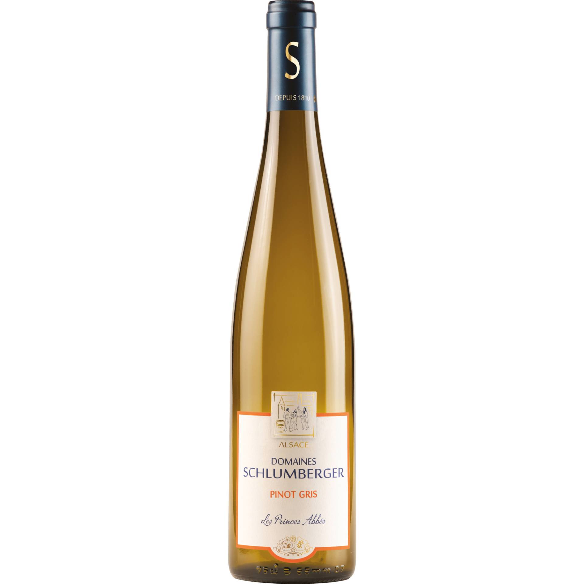 Pinot Gris Les Princes Abbés, Alsace AOP, Elsass, 2021, Weißwein von Domaines Schlumberger 100, Rue Th. Deck 68500 GUEBWILLER (Alsace/France)