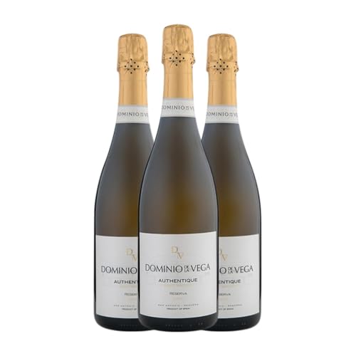 Dominio de la Vega Authentique Brut Natur Cava Reserve 75 cl Weißer Sekt (Karton mit 3 Flaschen von 75 cl) von Dominio de la Vega