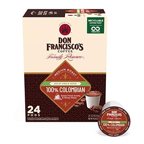 Don Francisco's 100 % Decaf Colombia Supremo (24 Stück) Kaffeepads, kompatibel mit Keurig K-Cup Brauern von Don Francisco's