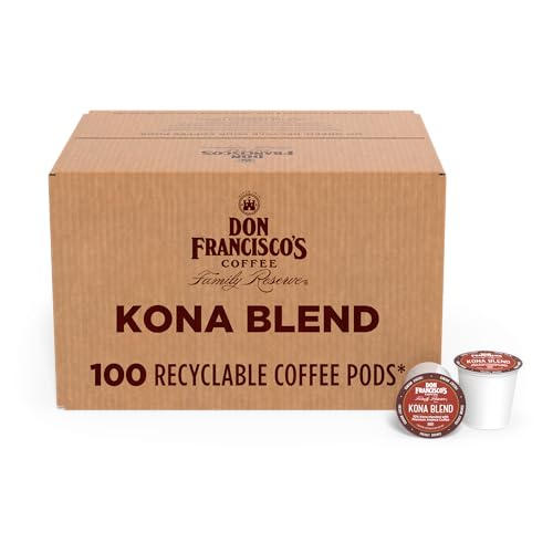 Don Francisco's Kona Blend Medium Roast Coffee Pods – 100 Stück – recycelbare Einzelportion-Kaffeepads, kompatibel mit Ihrer K-Cup-Keurig-Kaffeemaschine von Don Francisco's