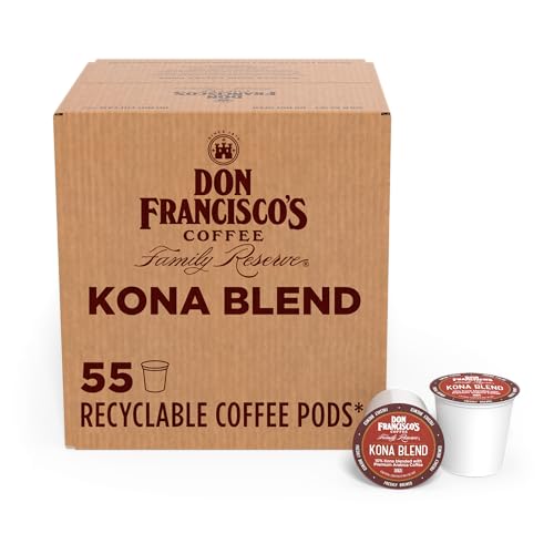 Don Francisco's Kona Blend Recycelbare Kaffeepads, kompatibel mit Keurig K-Cup Brauern, 55 Stück von Don Francisco's