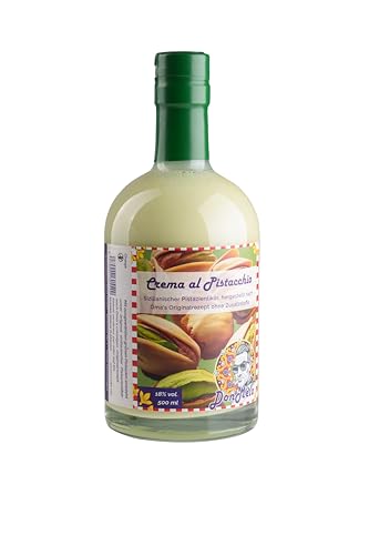 Don Melo Crema al Pistacchio – 500ml Pistazienlikör 18% vol. - Nusslikör vegetarisch, ohne Zusatzstoffe und künstliche Aromen - nussiger Likör, ideal als Aperitiv oder Digestiv von Don Melo