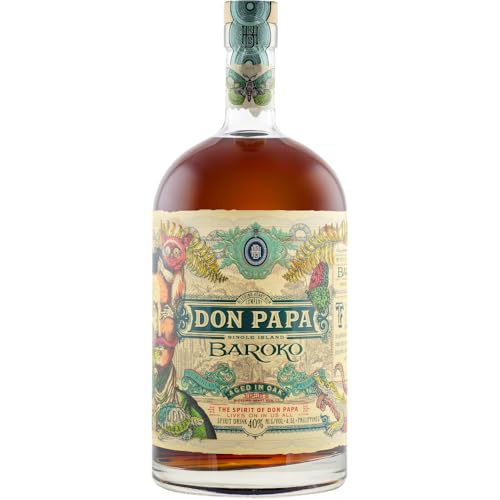 Don Papa Baroko | Premium Spirituose auf Rumbasis | Exotischer Geschmack | Aus "Black Gold" Melasse gebrannt | 40% Vol. | 4500ML von Don Papa