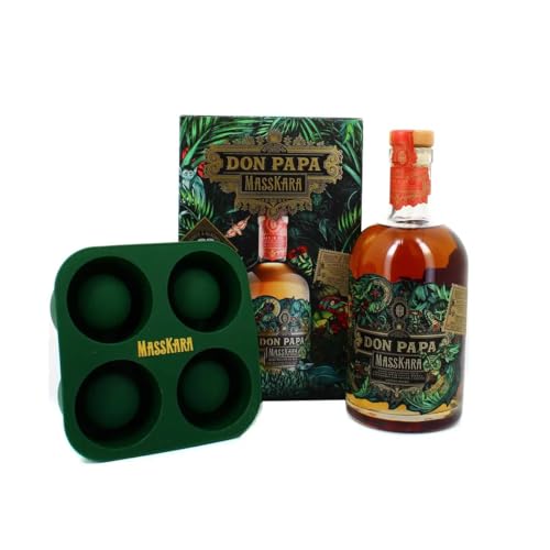 Don Papa Masskara Rum 40% 0,7 L + Ice Cube Shooter form in Brandneuer Geschenkbox von Don Papa