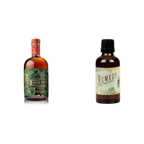 Don Papa Masskara und Remedy Pineapple Set I Weich und fruchtiger Rum I Gold London Spirits Awards I 40% Vol. I 700 ml und 50 ml von Don Papa