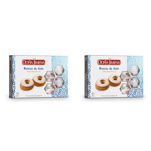 Doña Jimena | Anise Rings Biscuits Doña Jimena 250g | Typische Weihnachtssüßigkeit | Kringel von höchster Qualität | Packung mit traditionell hergestellten Anis-Kringeln | Mandel (Packung mit 2) von Doña Jimena