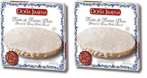 Doña Jimena – Marzipan covered with Pine Nuts Imperial Toledana 150g | Knusprige Textur | Weihnachtssüßigkeit mit traditionellem Rezept, hohe Qualität, runde Form | Traditionelles glutenfreies Turrón von Doña Jimena