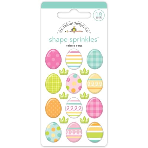 Doodlebug Sprinkles Adhesive Enamel Shapes-Colored Eggs von Doodlebug