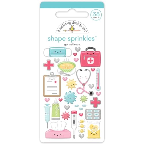 Doodlebug Sprinkles Adhesive Enamel Shapes-Get Well Soon von Doodlebug