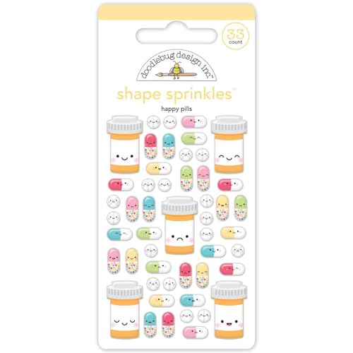 Doodlebug Sprinkles Adhesive Enamel Shapes-Happy Pills von Doodlebug