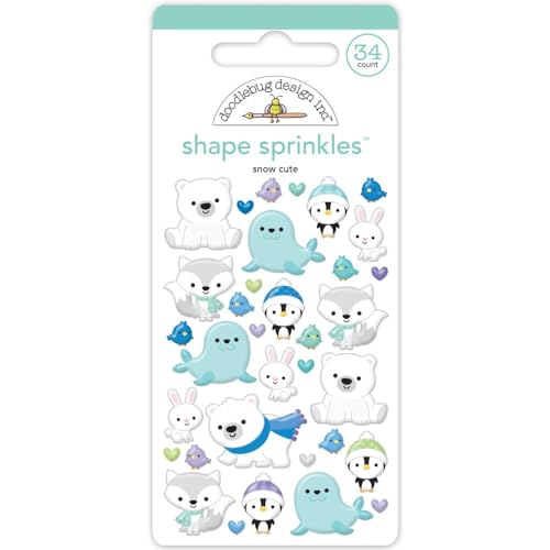 Doodlebug Sprinkles Adhesive Enamel Shapes-Snow Cute von Doodlebug