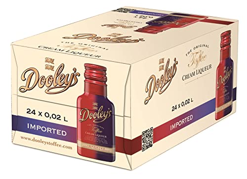 Dooley's | Toffee Cream | PET 24 x 0.02 L. | 17 % Vol. | prämierter Toffee Cream Liqueur | mit feinem Vodka & qualitätsvoller Sahne | Perfekt für Cocktails oder Pur von Dooley's