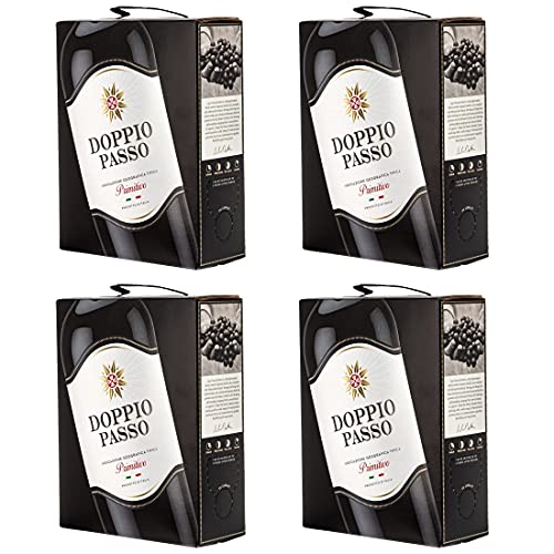 4 x DOPPIO PASSO SALENTO PRIMITIVO 13,5% Bag in Box 3 Liter von Doppio Passo