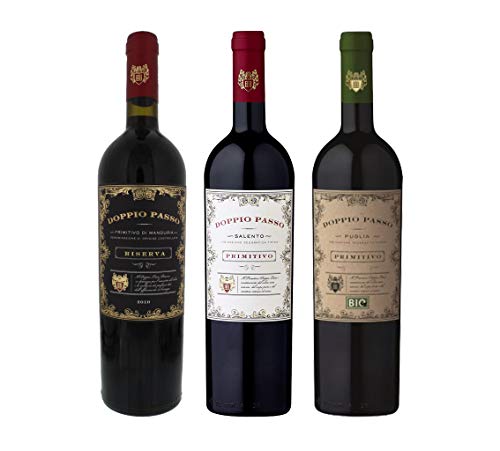 Doppio Passo Set Doppio Passo Riserva 14% vol, Puglia 13% vol. und Puglia Bio 13% vol. (3 x 0,75l) von Doppio Passo