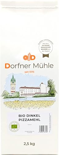 Bio Dinkel-Pizzamehl Tipo 00 - Pizzamehl aus fein abgestimmter Dinkelmischung - 100% Dinkel aus biologischem Anbau ohne Zusätze (2.5kg) von Dorfner Mühle