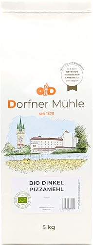 Bio Dinkel-Pizzamehl Tipo 00 - Pizzamehl aus fein abgestimmter Dinkelmischung - 100% Dinkel aus biologischem Anbau ohne Zusätze (5kg) von Dorfner Mühle