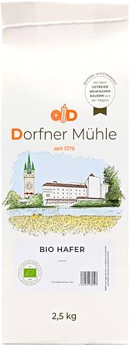 Bio Hafer [2,5kg] - ganzes Korn aus Bayern - 100% Hafer aus kontrolliert biologischem Anbau - ohne Zusätze von Dorfner Mühle