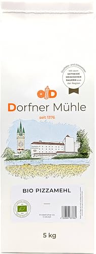 Bio Pizzamehl Tipo 00 - Proteinstarkes Pizzamehl aus Bayern - mit Pizzerien entwickelt - 100% Weizen aus biologischem Anbau ohne Zusätze (5kg) von Dorfner Mühle