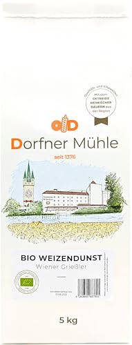 Bio Weizendunst - Wiener Grießler, Spätzlemehl ein doppelgriffiges Mehl aus Bayern - 100% Weizen aus biologischem Anbau ohne Zusätze (5kg) von Dorfner Mühle