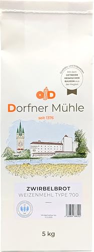 Weizenmehl Type 700 - Zwirbelbrotmehl aus Bayern - 100% Weizen ohne Zusätze (5kg) von Dorfner Mühle