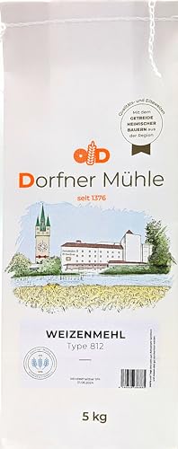 Weizenmehl Type 812 [10kg] - Universal einsetzbares Mehl aus Bayern für Brot, Brötchen und Gebäck - 100% Weizen ohne Zusätze von Dorfner Mühle