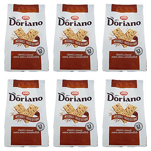 6x Doria Doriano Crackers Integrali Vollkorn Salzgebäck gesalzen 700g kekse von Doria